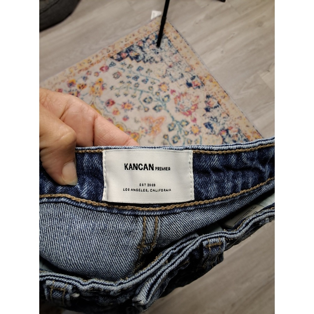 Kancan Premier PR1010M High Rise Straight Leg Distressed Jeans Blue Size 1/24 - Picture 4 of 6